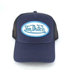 Von Dutch Navy Blue Trucker Hat Cap Snapback Mesh Patch